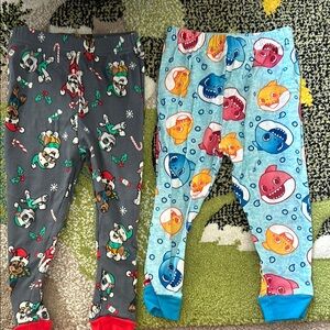 Kids Pajamas - Fun Cartoon Print - Gray and Blue